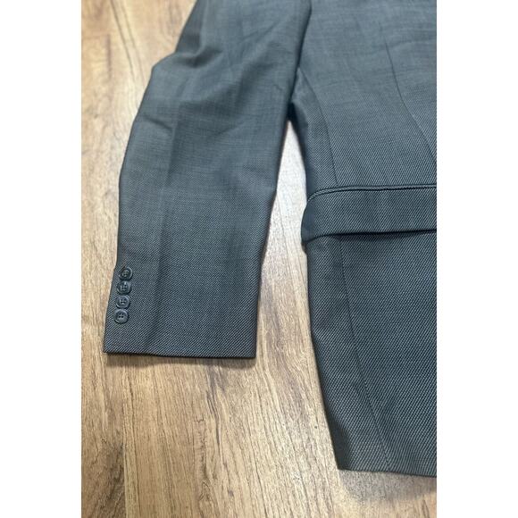 Calvin Klein Men’s Blazer 100% Wool Charcoal Grey Checked Pattern Size 40L - Picture 4 of 6